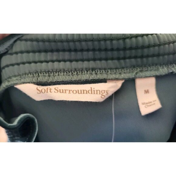 New Soft Surroundings Floriana Green Velvet Long Sleeve Ruffle Trim High Neck M - Picture 7 of 8